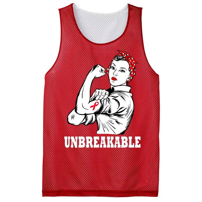 Heart Diseases Unbreakable We Can Do It Mesh Reversible Basketball Jersey Tank