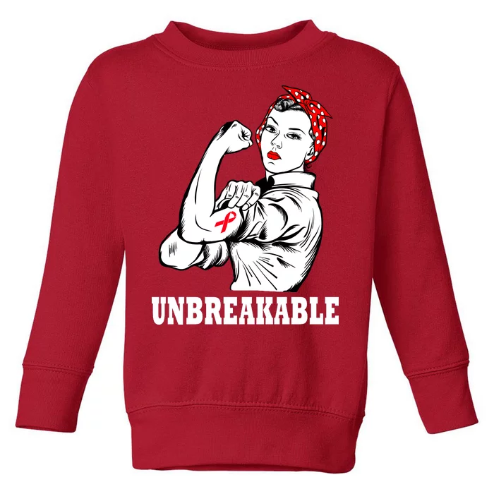 Heart Diseases Unbreakable We Can Do It Toddler Sweatshirt