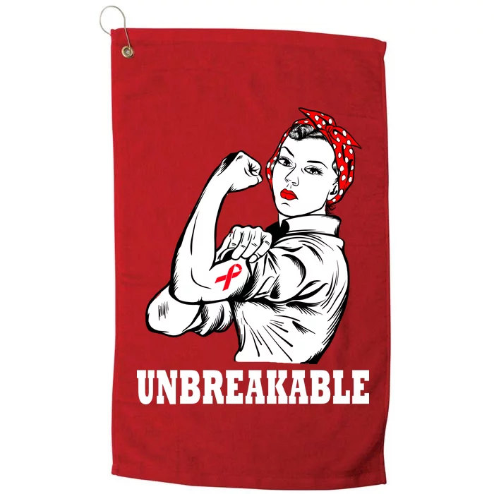 Heart Diseases Unbreakable We Can Do It Platinum Collection Golf Towel