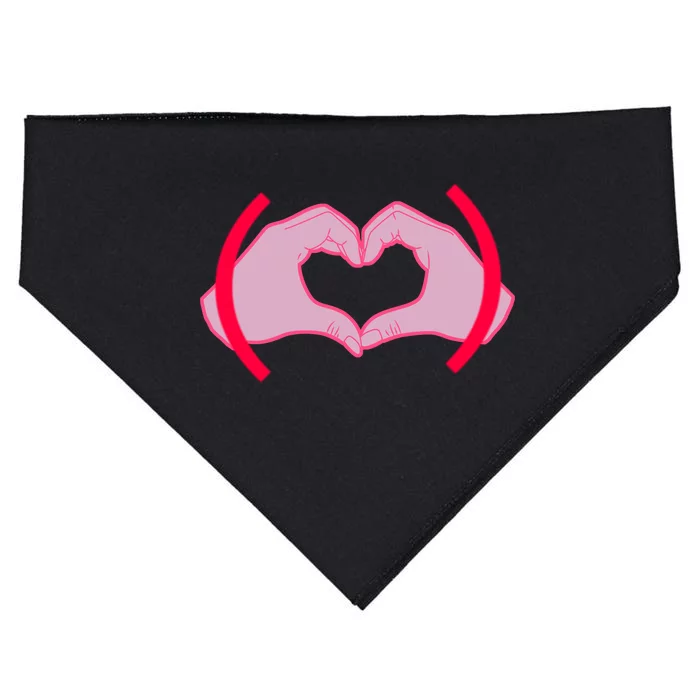 Heart Hands Sign Love Tribute USA-Made Doggie Bandana