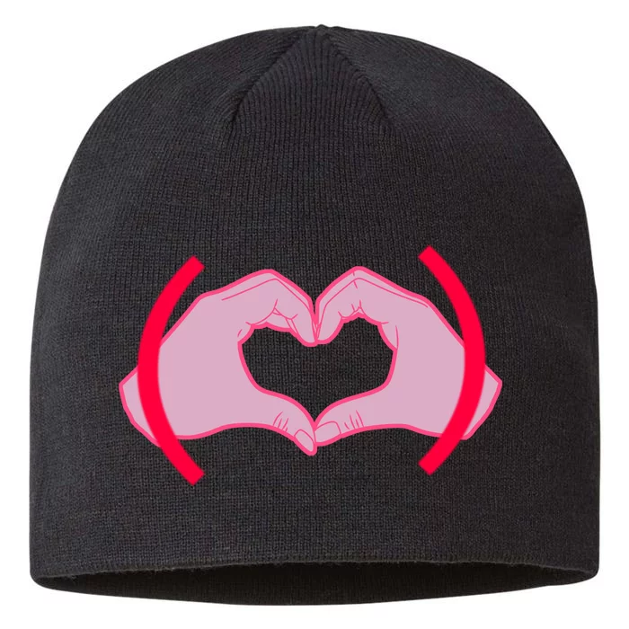 Heart Hands Sign Love Tribute 8 1/2in Sustainable Knit Beanie