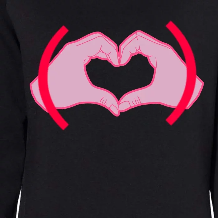 Heart Hands Sign Love Tribute Womens California Wash Sweatshirt