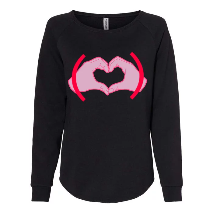 Heart Hands Sign Love Tribute Womens California Wash Sweatshirt