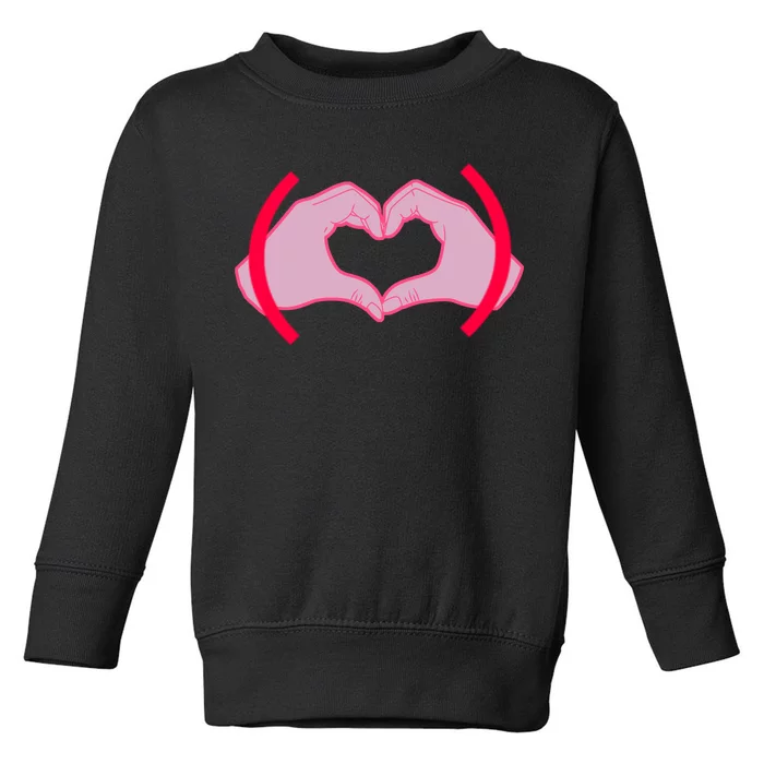 Heart Hands Sign Love Tribute Toddler Sweatshirt