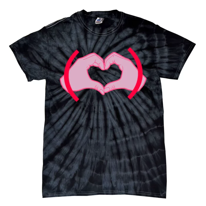 Heart Hands Sign Love Tribute Tie-Dye T-Shirt