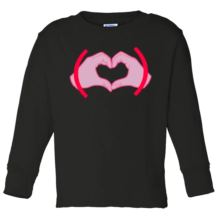 Heart Hands Sign Love Tribute Toddler Long Sleeve Shirt