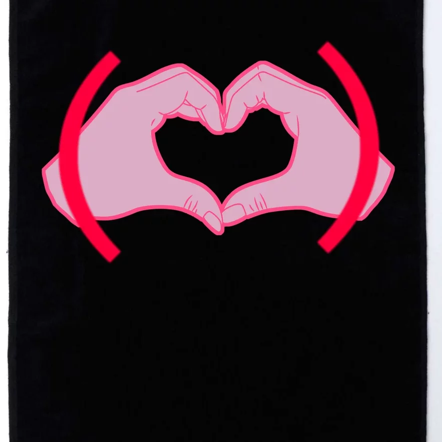 Heart Hands Sign Love Tribute Platinum Collection Golf Towel