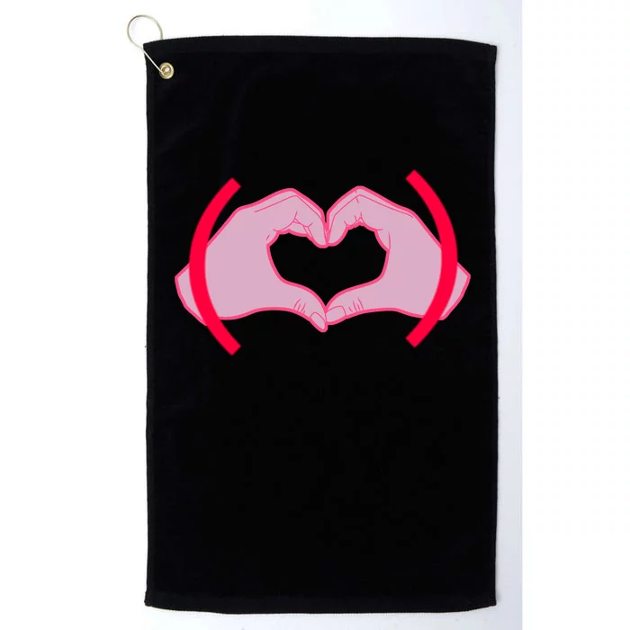 Heart Hands Sign Love Tribute Platinum Collection Golf Towel