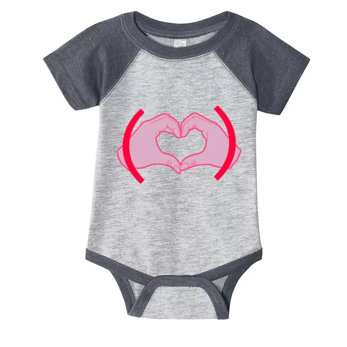 Heart Hands Sign Love Tribute Infant Baby Jersey Bodysuit