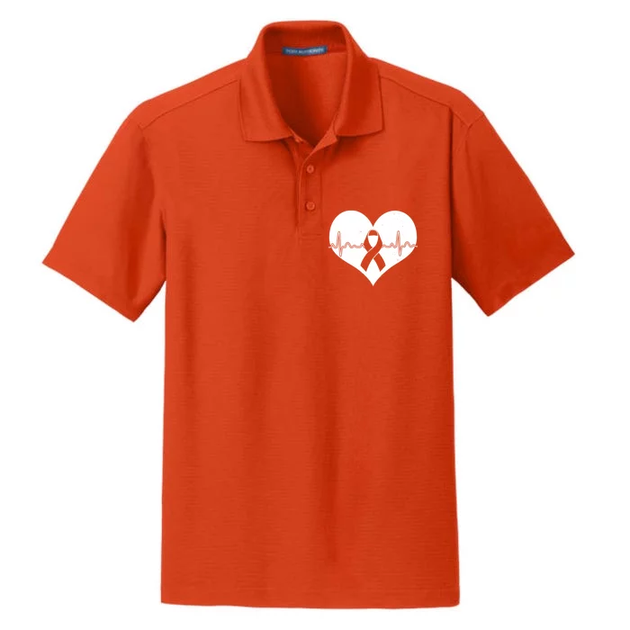 Heart Health Awareness Heartbeat Dry Zone Grid Performance Polo