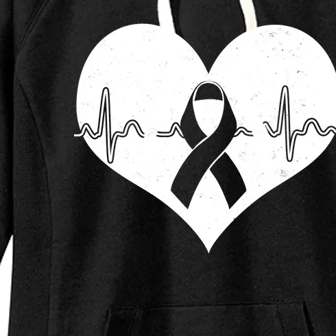 Heart Health Awareness Heartbeat Women's Fleece Hoodie