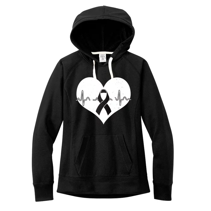 Heart Health Awareness Heartbeat Women's Fleece Hoodie