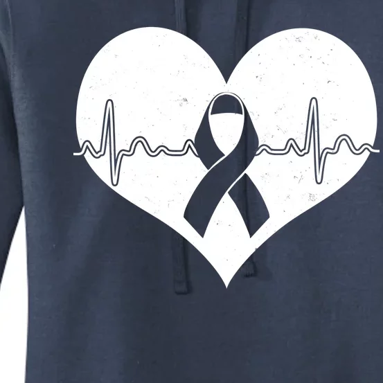 Heart Health Awareness Heartbeat Women's Pullover Hoodie