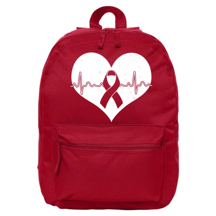 Heart Health Awareness Heartbeat 16 in Basic Backpack