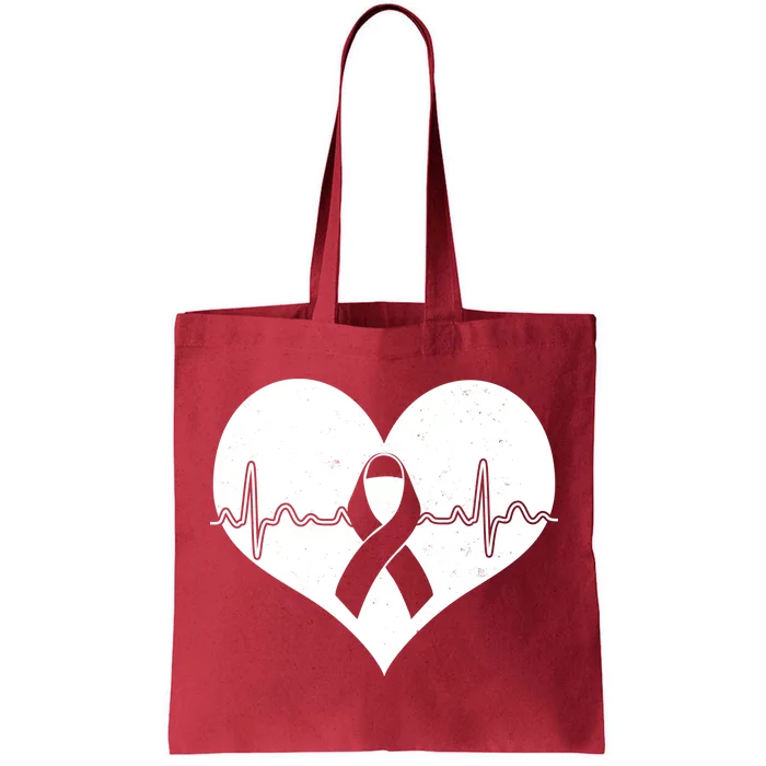 Heart Health Awareness Heartbeat Tote Bag