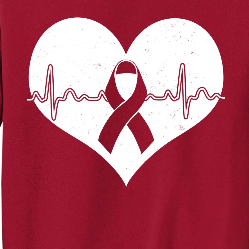 Heart Health Awareness Heartbeat Tall Sweatshirt