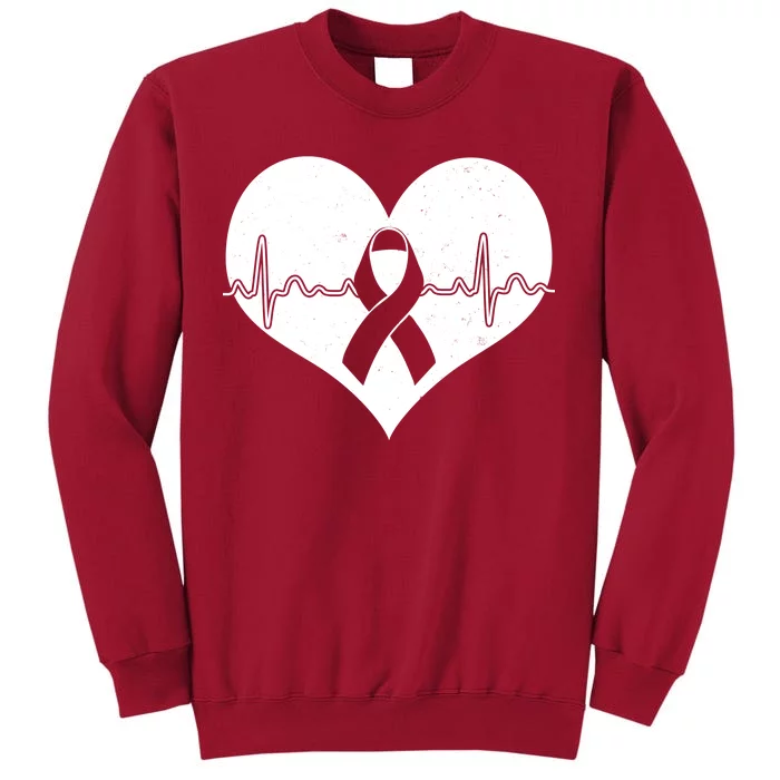 Heart Health Awareness Heartbeat Tall Sweatshirt