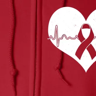 Heart Health Awareness Heartbeat Full Zip Hoodie