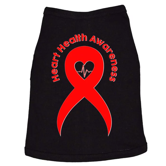 Heart Health Awareness Red Ribbon Doggie Tank