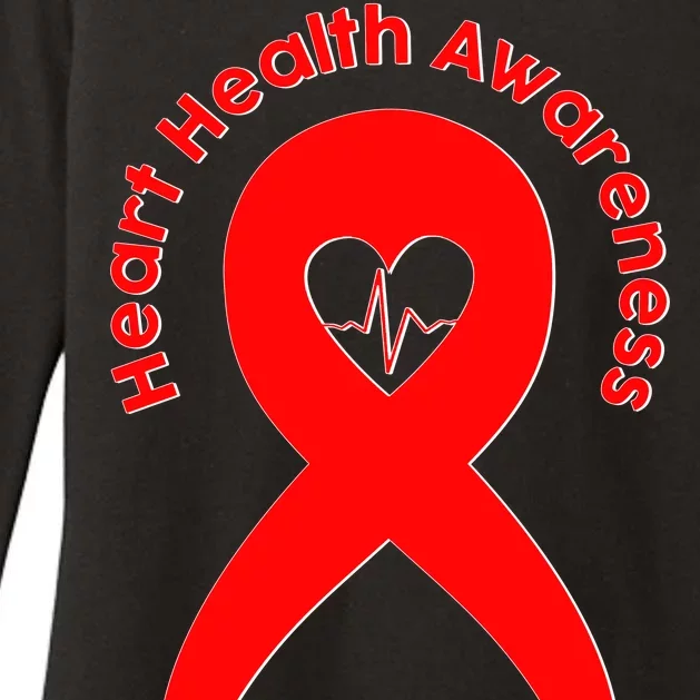 Heart Health Awareness Red Ribbon Womens CVC Long Sleeve Shirt