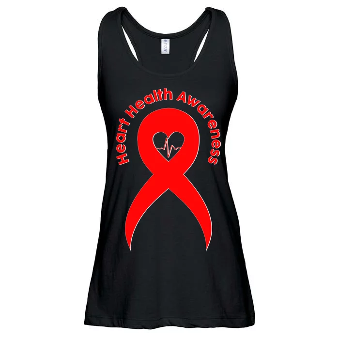 Heart Health Awareness Red Ribbon Ladies Essential Flowy Tank