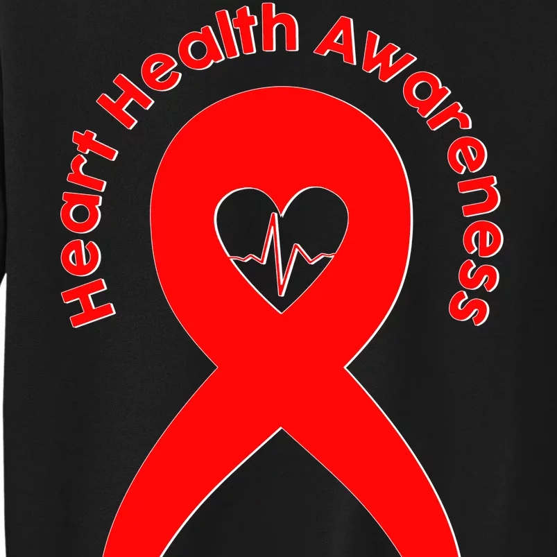 Heart Health Awareness Red Ribbon Tall Sweatshirt