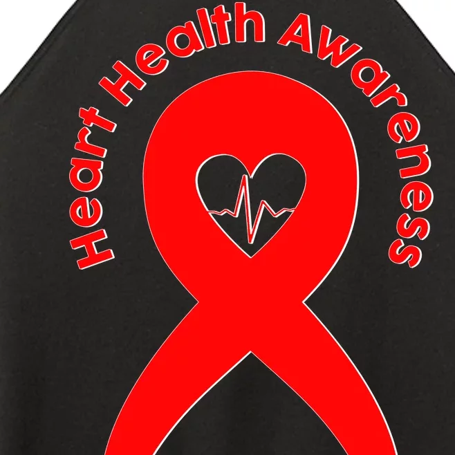 Heart Health Awareness Red Ribbon Women’s Perfect Tri Rocker Tank