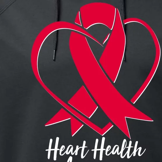 Heart Health Awareness Ribbon Performance Fleece Hoodie