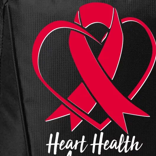 Heart Health Awareness Ribbon City Backpack