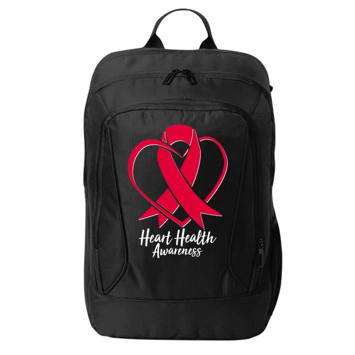 Heart Health Awareness Ribbon City Backpack