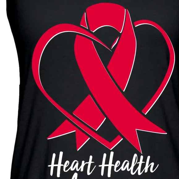 Heart Health Awareness Ribbon Ladies Essential Flowy Tank