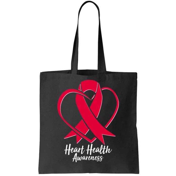 Heart Health Awareness Ribbon Tote Bag