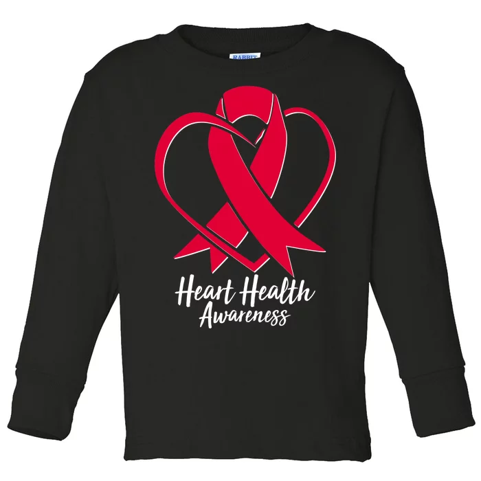 Heart Health Awareness Ribbon Toddler Long Sleeve Shirt