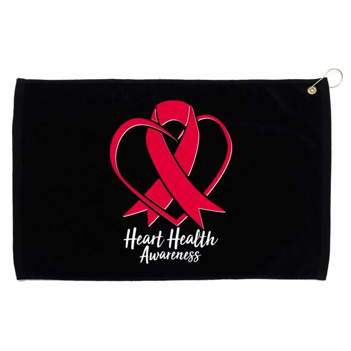 Heart Health Awareness Ribbon Grommeted Golf Towel