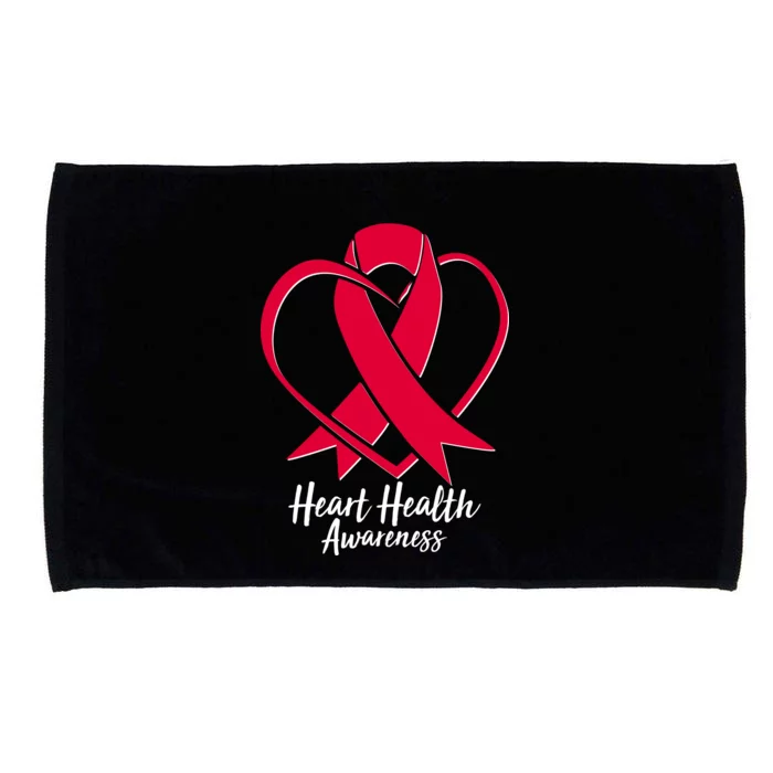 Heart Health Awareness Ribbon Microfiber Hand Towel