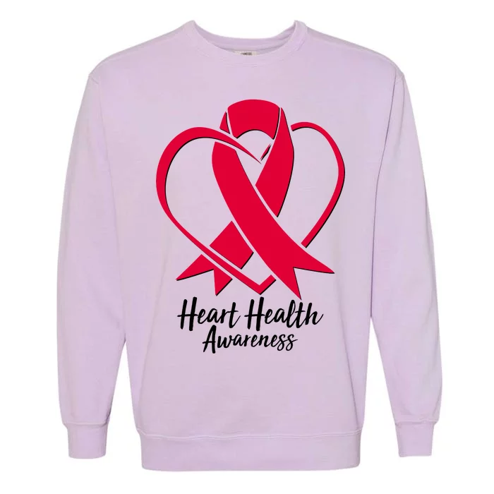 Heart Health Awareness Ribbon Garment-Dyed Sweatshirt