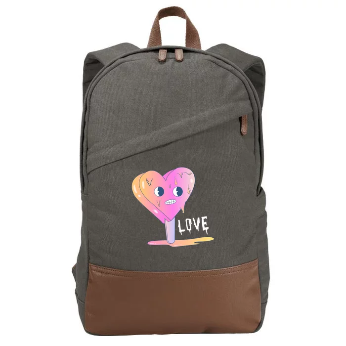 Heart Melting Popsicle Love Cotton Canvas Backpack