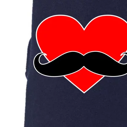 Heart Mustache Funny Valentine's Day Logo Doggie 3-End Fleece Hoodie