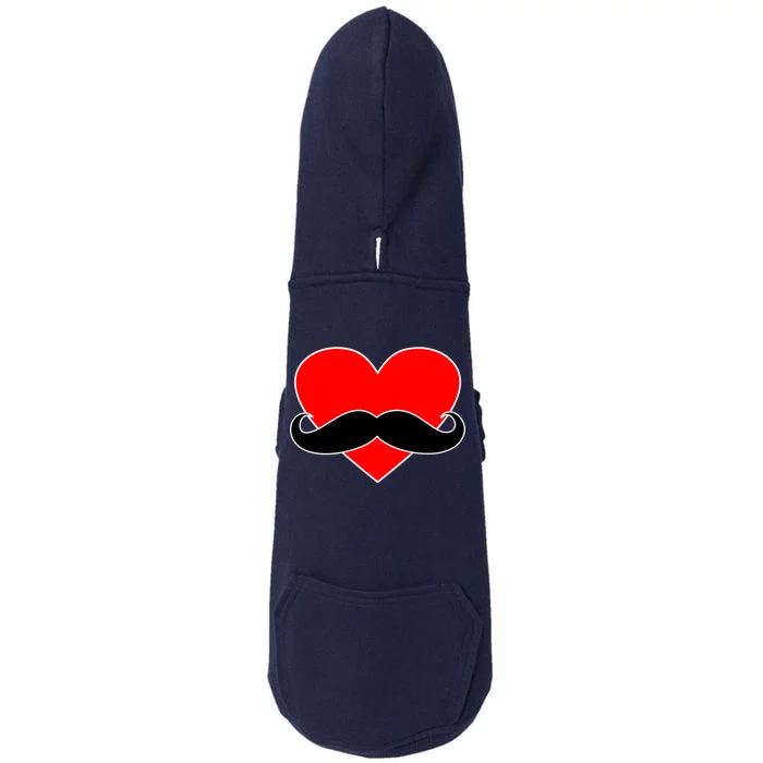 Heart Mustache Funny Valentine's Day Logo Doggie 3-End Fleece Hoodie