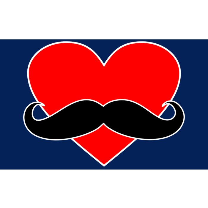 Heart Mustache Funny Valentine's Day Logo Bumper Sticker