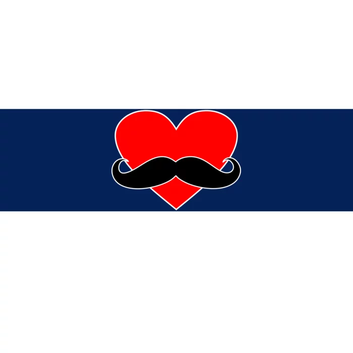 Heart Mustache Funny Valentine's Day Logo Bumper Sticker