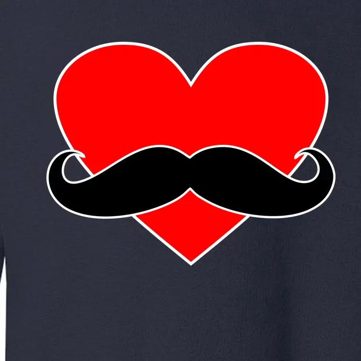 Heart Mustache Funny Valentine's Day Logo Toddler Sweatshirt