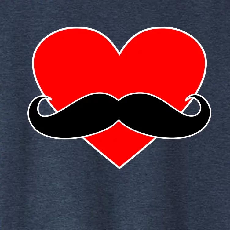 Heart Mustache Funny Valentine's Day Logo Women's Crop Top Tee