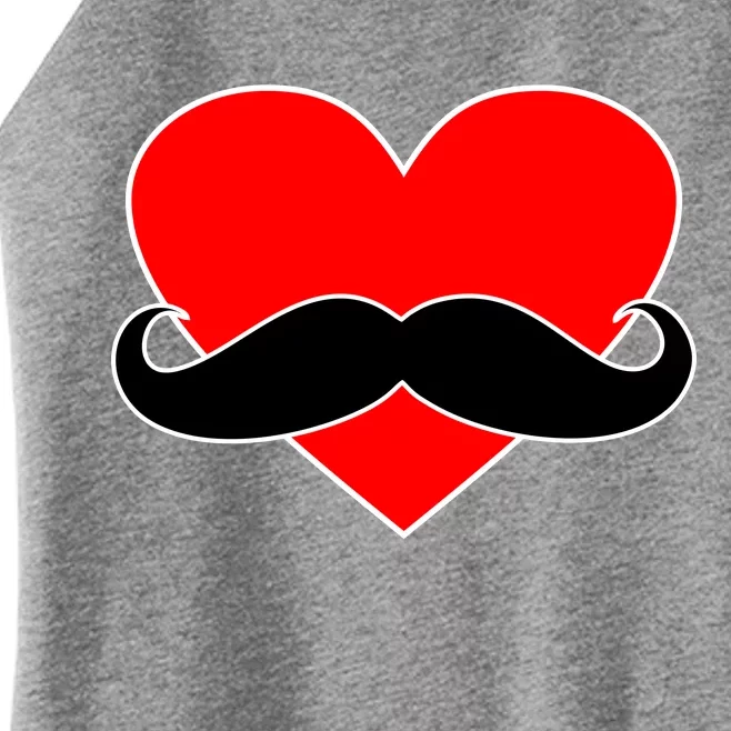 Heart Mustache Funny Valentine's Day Logo Women’s Perfect Tri Rocker Tank