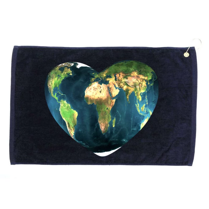 Heart Of The World Love Earth Grommeted Golf Towel