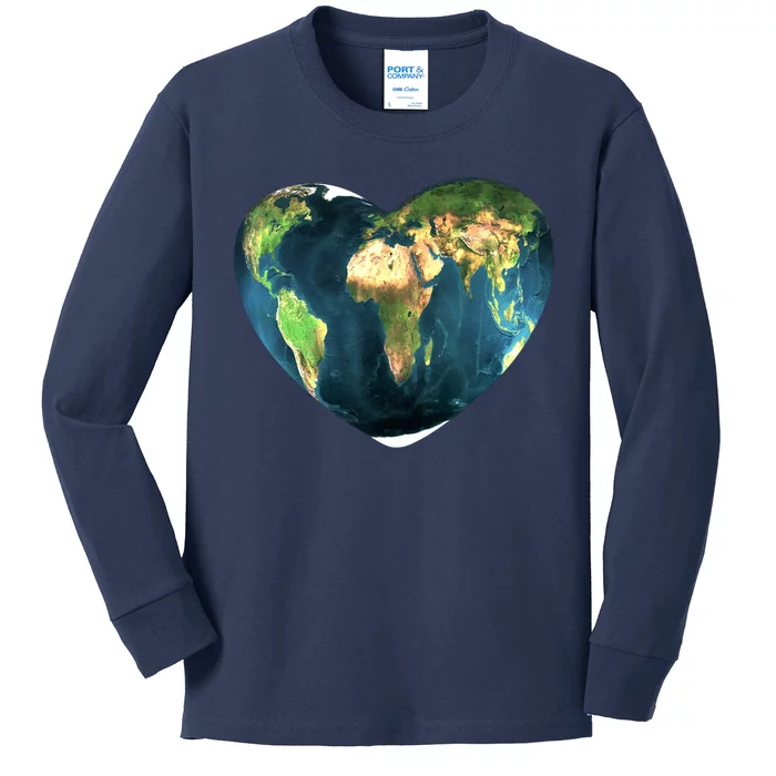 Heart Of The World Love Earth Kids Long Sleeve Shirt