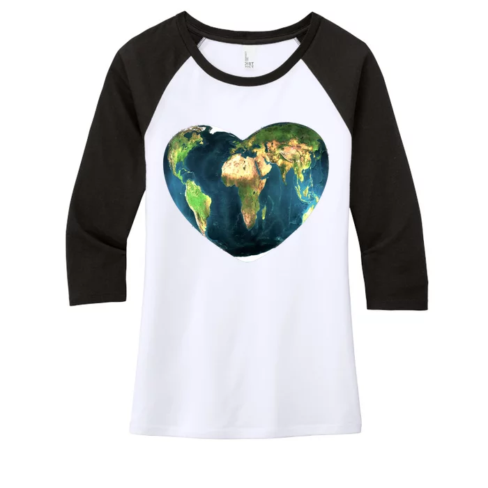 Heart Of The World Love Earth Women's Tri-Blend 3/4-Sleeve Raglan Shirt