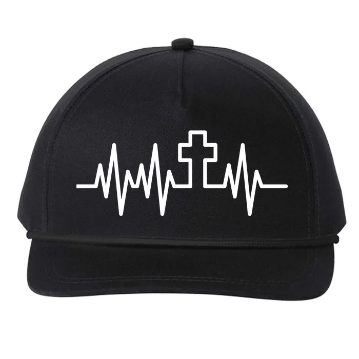 Heartbeat Cross Snapback Five-Panel Rope Hat