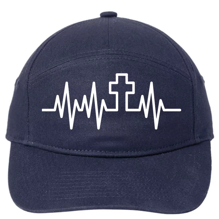 Heartbeat Cross 7-Panel Snapback Hat