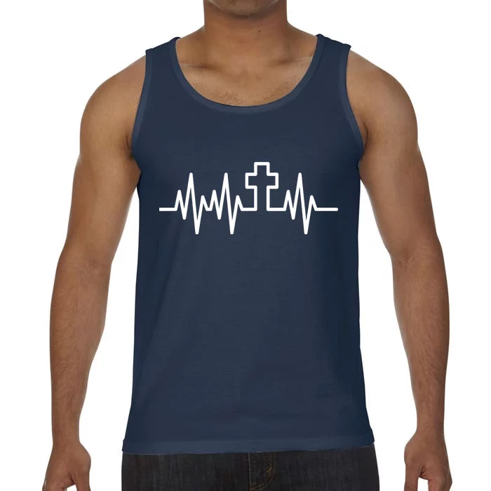 Heartbeat Cross Comfort Colors® Tank Top